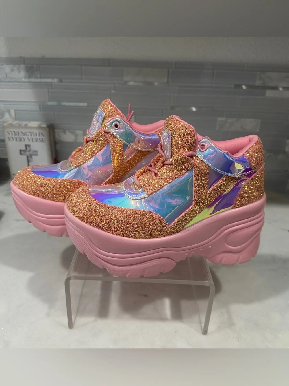 NWOT YRU Matrixx Pink Platform Sneakers | Size 6